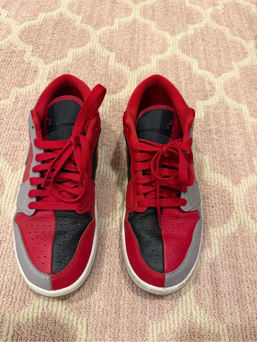 Nike Women's Red Black Gray Low-Top Sneakers